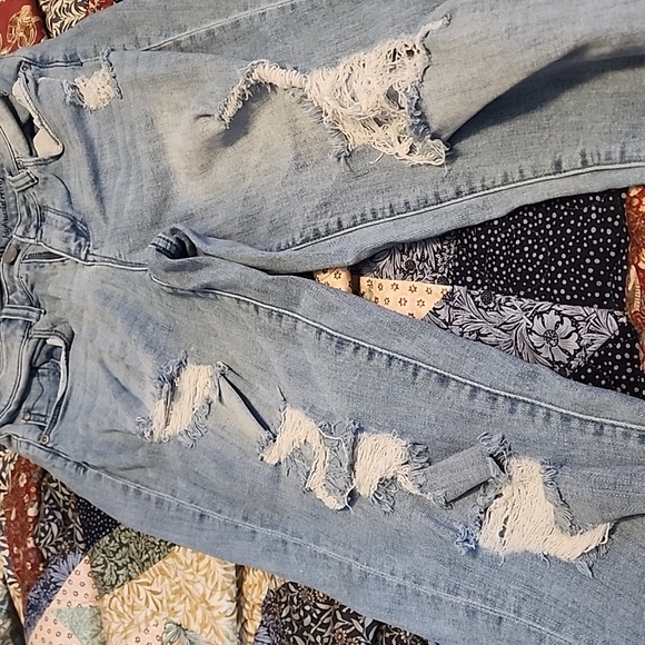 NY&C SOHO 5 POCKET Distressed Light Blue Women's Jeans - Picture 2 of 6